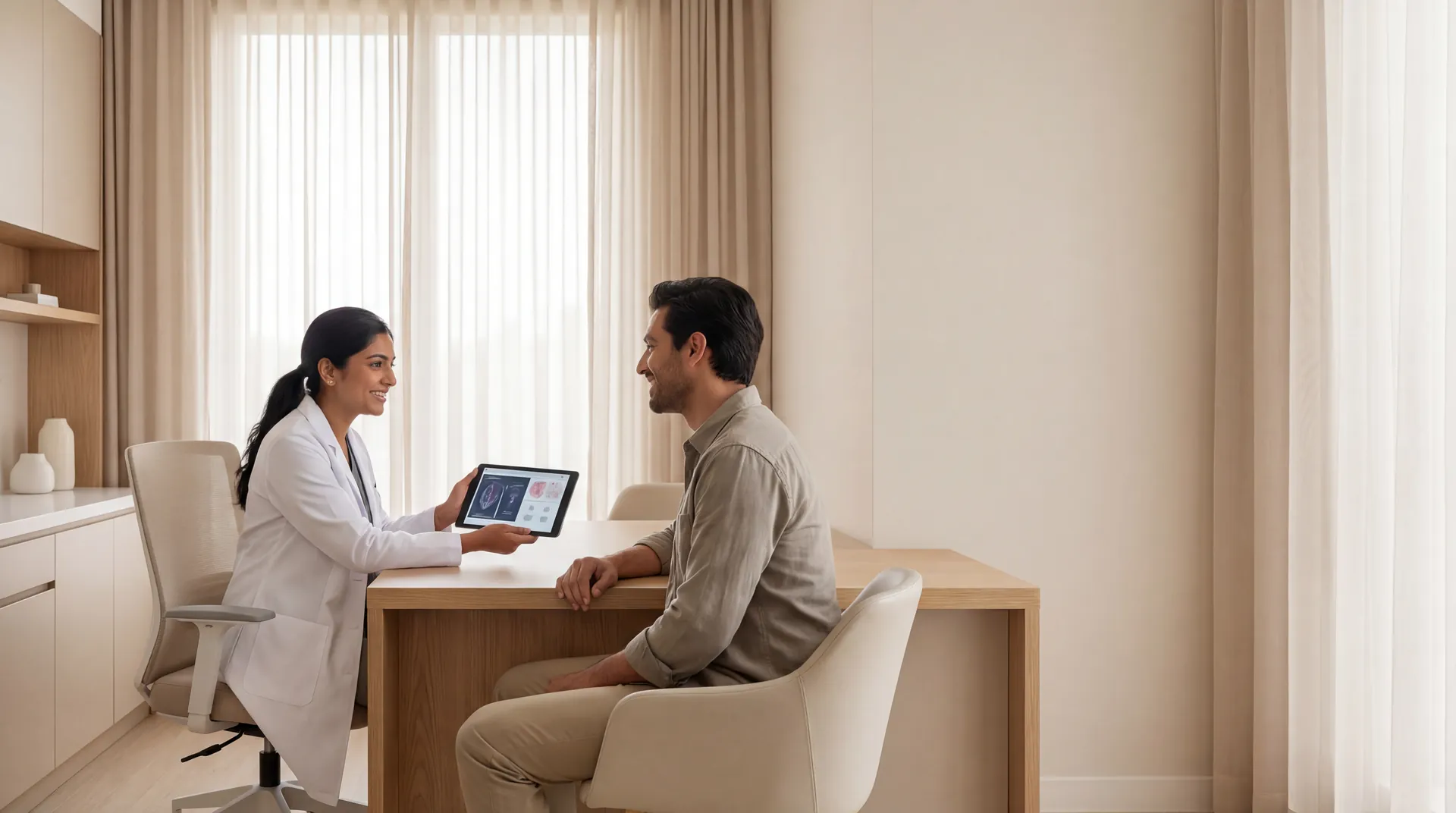 Professional dermatology clinic consultation